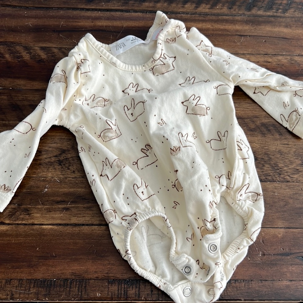1-3M Zara Bunny Onesie - worn once